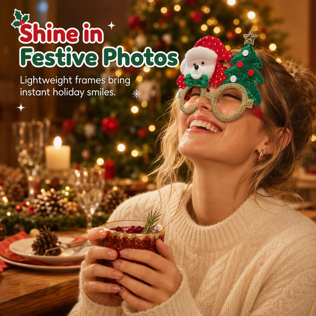 👻 50% OFF NOW! 🎃Novelty Christmas Eyeglass Frames Funny Holiday Party Decoration Eyewear