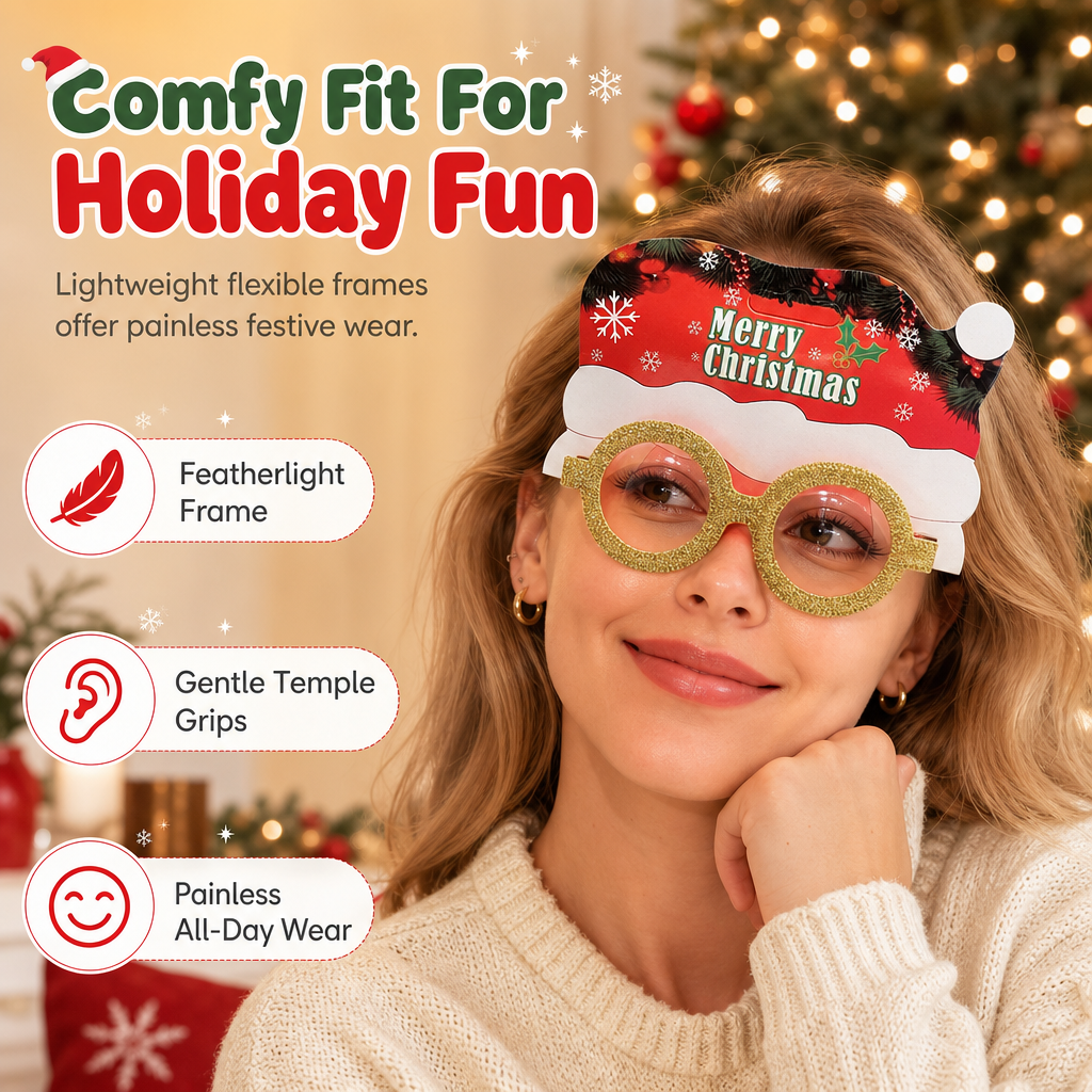 👻 50% OFF NOW! 🎃Novelty Christmas Eyeglass Frames Funny Holiday Party Decoration Eyewear