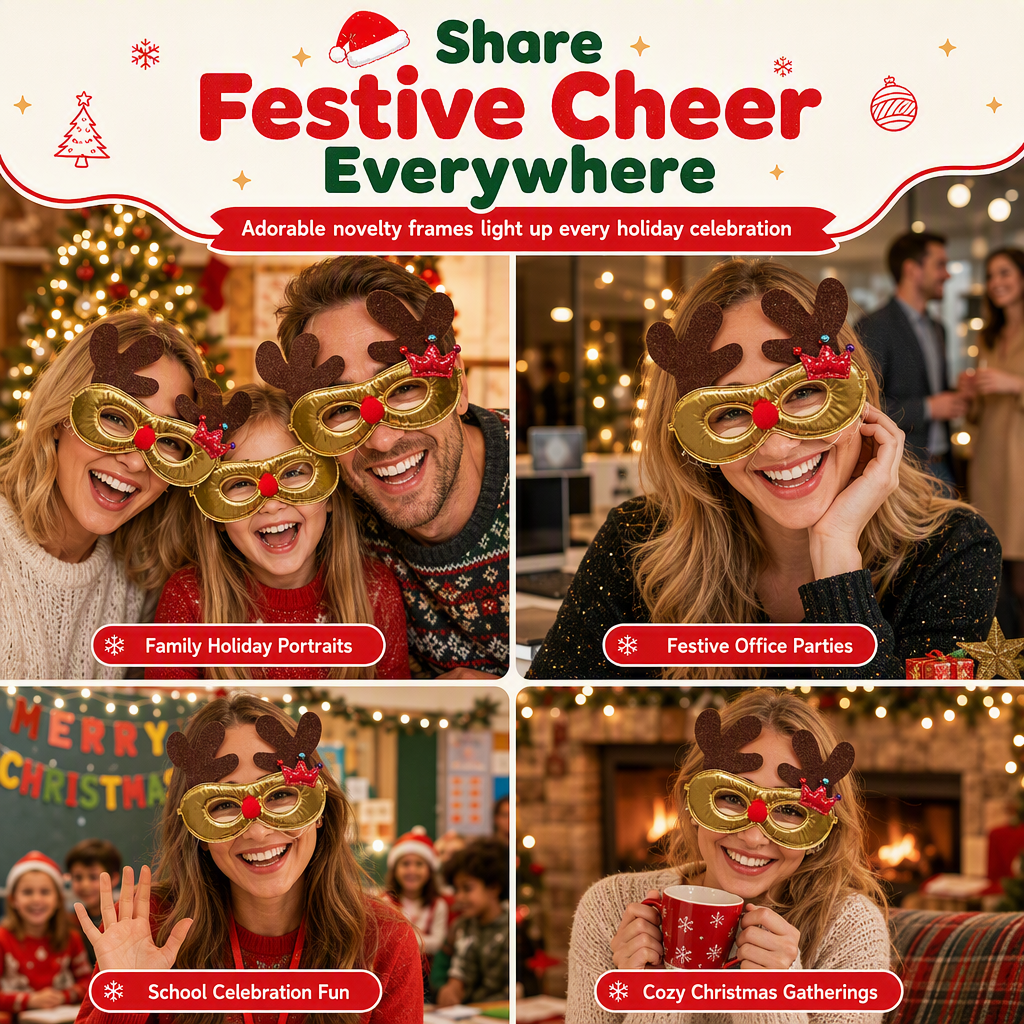 👻 50% OFF NOW! 🎃Novelty Christmas Eyeglass Frames Funny Holiday Party Decoration Eyewear