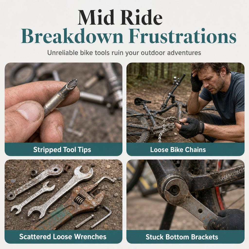 🔧 Bicycle Repair Tool Kit: Alloy Steel, Spoke Wrench, Chain & Bottom Bracket Tools