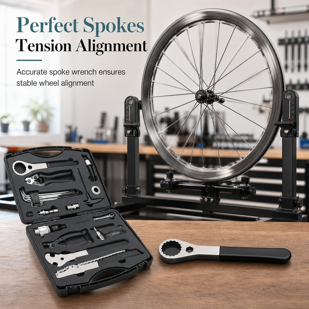 🔧 Bicycle Repair Tool Kit: Alloy Steel, Spoke Wrench, Chain & Bottom Bracket Tools