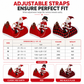 Red Pet Dog Christmas Costume Santa Claus Riding Outfit with Adjustable Chest Strap