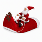 Red Pet Dog Christmas Costume Santa Claus Riding Outfit with Adjustable Chest Strap