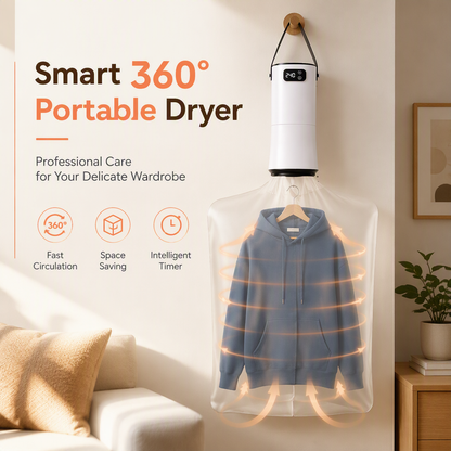 📢📢40% OFF !! ⏰Portable Clothes Dryer: Rapid Heat, Silent Night Drying, Foldable, Travel-Friendly, 4-Step Setup
