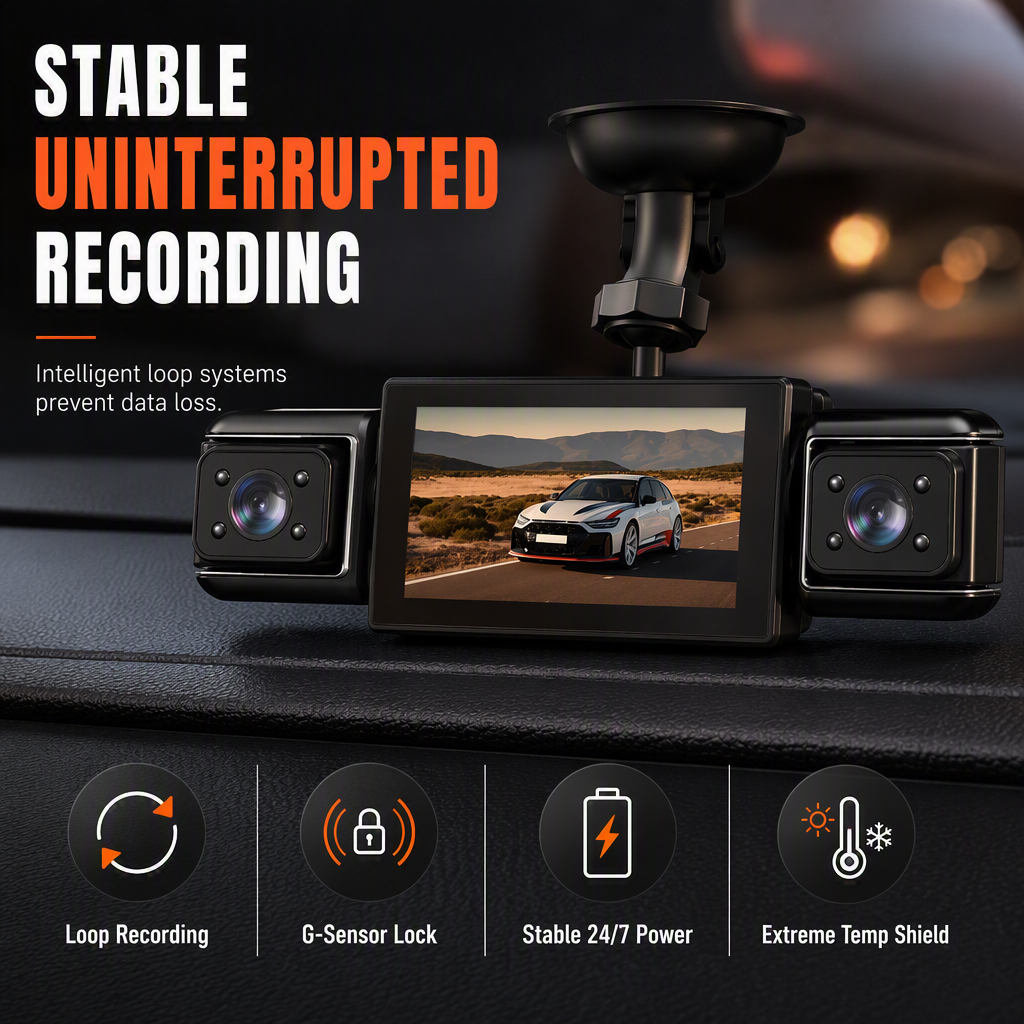 ⏳Limited-time 50% off⏰4-Lens Car Dash Cam 1080P HD – Infrared Night Vision & GPS Sync Recording🚗📹