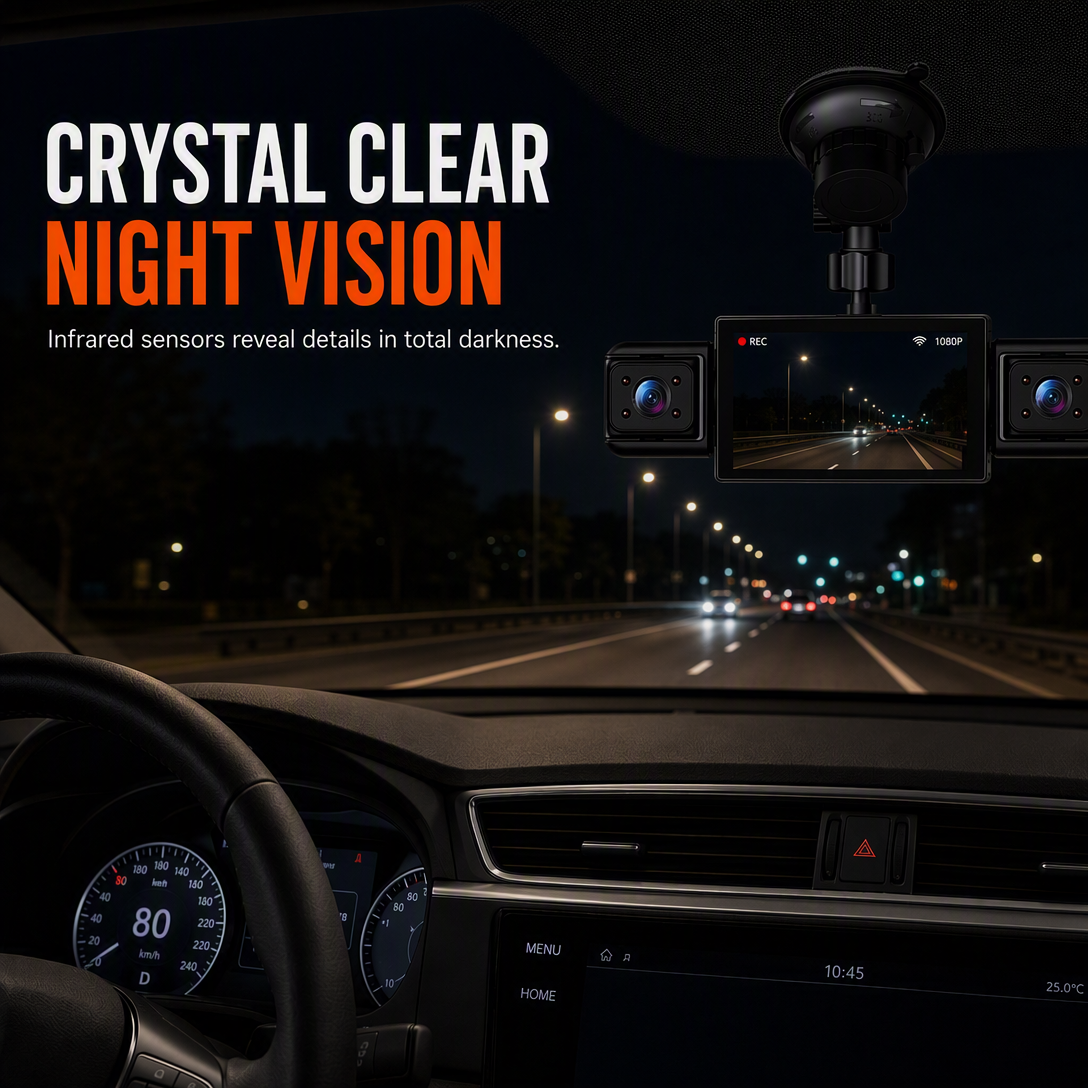 ⏳Limited-time 50% off⏰4-Lens Car Dash Cam 1080P HD – Infrared Night Vision & GPS Sync Recording🚗📹