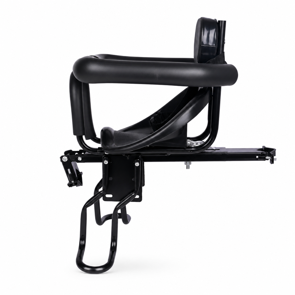 🚴 Parent-Child Bike Seat: Carbon Steel Frame, Enclosed Guardrail, Cushion