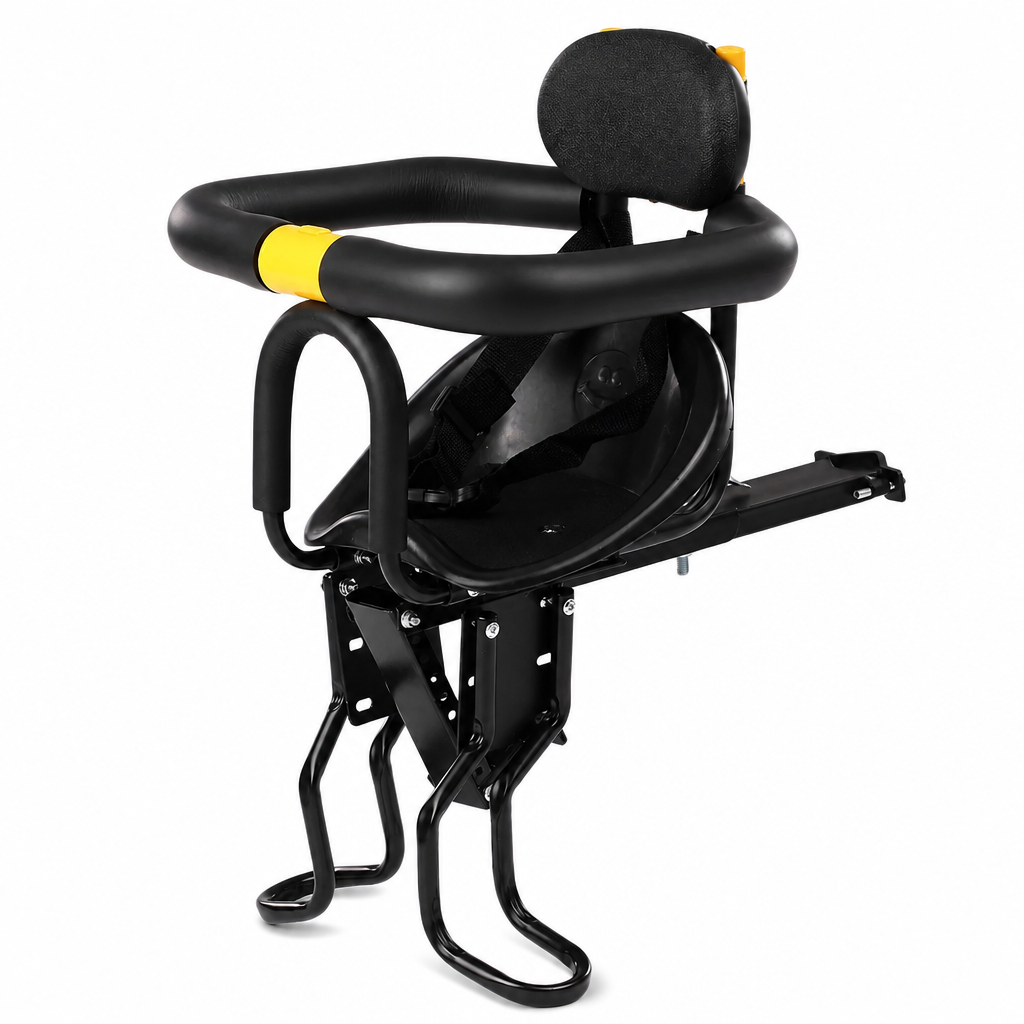 🚴 Parent-Child Bike Seat: Carbon Steel Frame, Enclosed Guardrail, Cushion