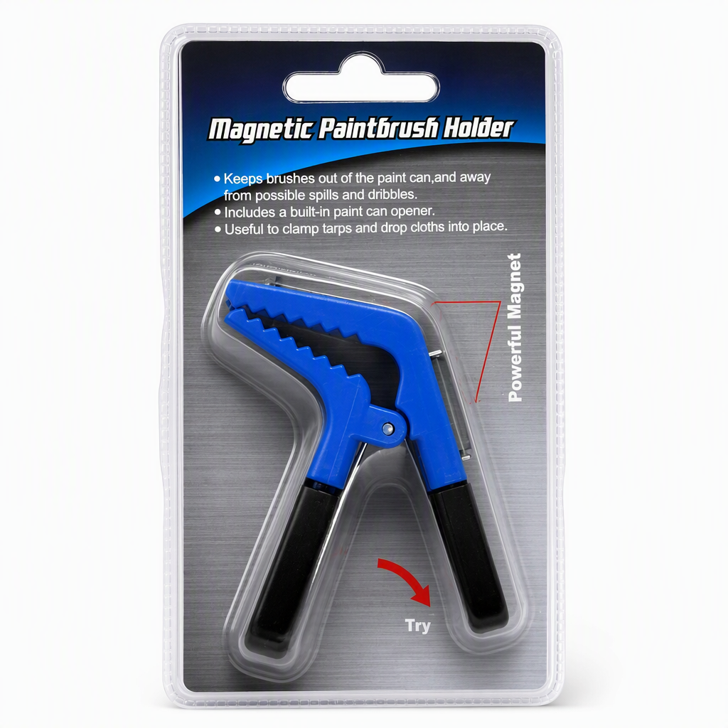 Double Sided Magnetic Paint Brush Clip with Universal Clamping Holder Plastic Paintbrush Tool