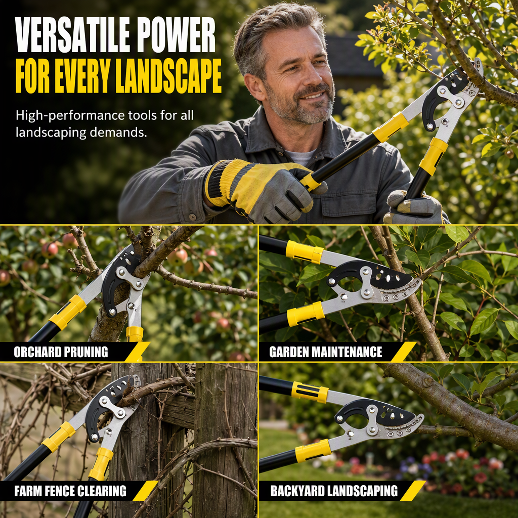 Heavy Duty Garden Loppers for Thick Branches Labor Saving Fruit Tree Pruning Shears