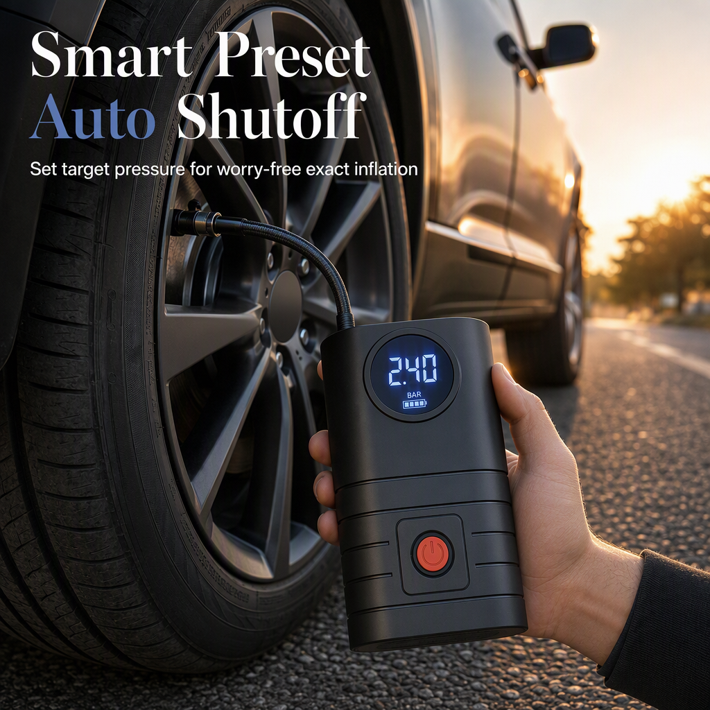 🔥 50% OFF ⚡ Portable Handheld Electric Tire Inflator🚲 – Air Pump for Car, Bicycle & EV Tires, Compact Electric Tire Inflation Tool🚗