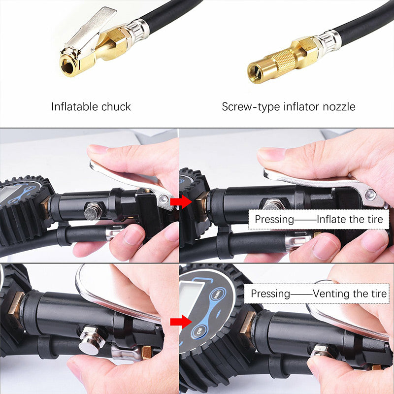 Digital Tire Inflator Kit with Pressure Gauge