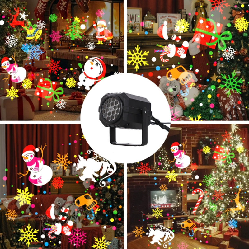 Rotating LED Christmas Pattern Projector Light