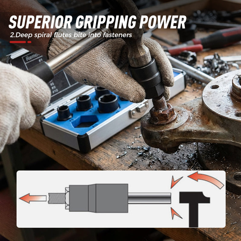 Damaged Bolt & Nut Extractor Socket Set