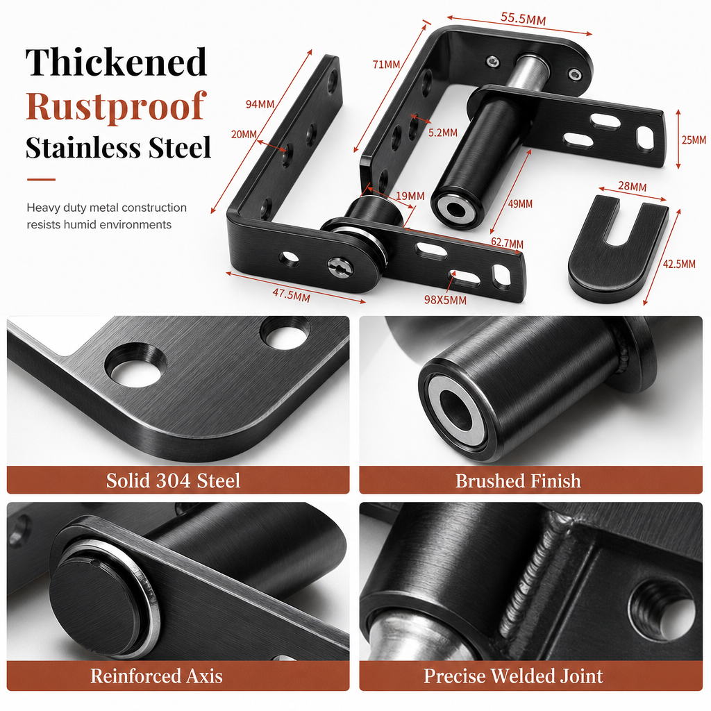 Stainless Steel Double Acting Closing Hinge Set for Saloon Cafe and Bar Doors