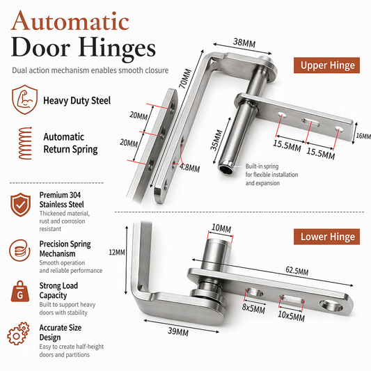 Stainless Steel Double Acting Closing Hinge Set for Saloon Cafe and Bar Doors