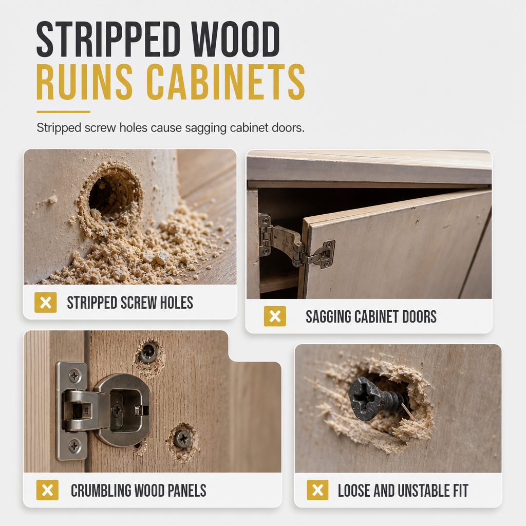 Cabinet Door Hinge Base Pre Embedded Expansion Nut and Bolt Screw Set for Furniture Hardware