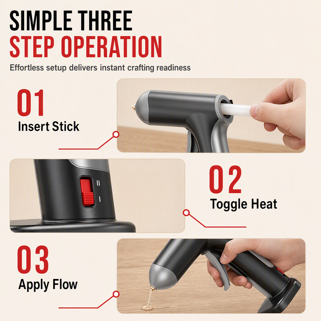 ⏳Limited-time 50% off⏰Cordless Hot Melt Glue Gun Set with 2000mAh Rechargeable Battery and Copper Nozzle Includes 10 Glue Sticks for DIY Crafts and Home Use