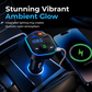 Bluetooth Car FM Transmitter MP3 Player and with PD Fast Charging Dual USB Ports and Atmosphere Light