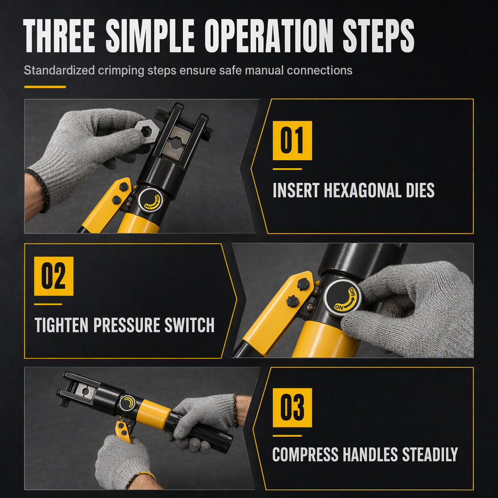 Portable Manual Hydraulic Cable Crimping Tool YQK Series Wire Terminal Crimper for Copper and Aluminum Terminals