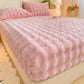 📢📢50% OFF !!🛏Soft Rabbit Plush and Milk Velvet Fitted Sheet Mattress Cover Dustproof Mattress Protector