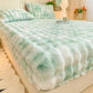 📢📢50% OFF !!🛏Soft Rabbit Plush and Milk Velvet Fitted Sheet Mattress Cover Dustproof Mattress Protector