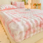 📢📢50% OFF !!🛏Soft Rabbit Plush and Milk Velvet Fitted Sheet Mattress Cover Dustproof Mattress Protector
