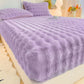 📢📢50% OFF !!🛏Soft Rabbit Plush and Milk Velvet Fitted Sheet Mattress Cover Dustproof Mattress Protector
