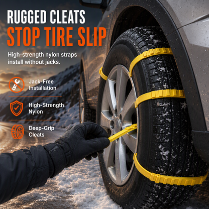 Universal Car Snow Chains Thickened Anti-Slip Tire Cable Ties for SUVs Sedans and Winter Driving