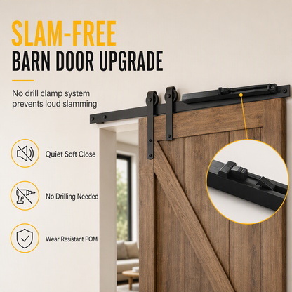 Sliding Barn Door Soft Close Mechanism POM Material Track Buffer Damper Kit with No-Drill Installation