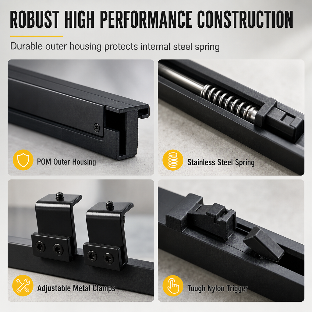 Sliding Barn Door Soft Close Mechanism POM Material Track Buffer Damper Kit with No-Drill Installation