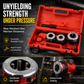 Manual Pipe Threading Tool Kit with Ratchet Handle and Die Heads