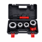 Manual Pipe Threading Tool Kit with Ratchet Handle and Die Heads