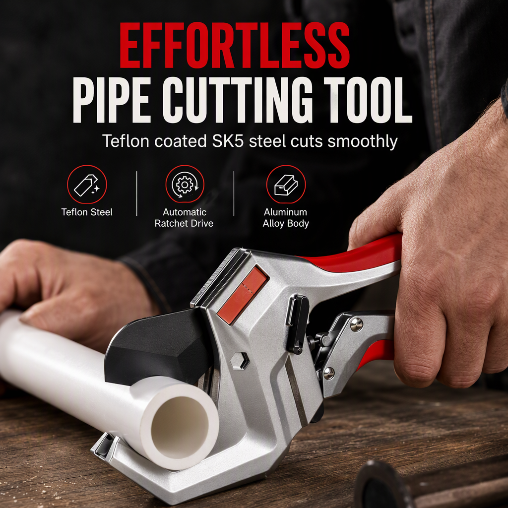 Heavy Duty PPR and PVC Pipe Cutter with SK5 Teflon Blade Labor Saving Hand Cutting Tool for Plastic Water Pipes