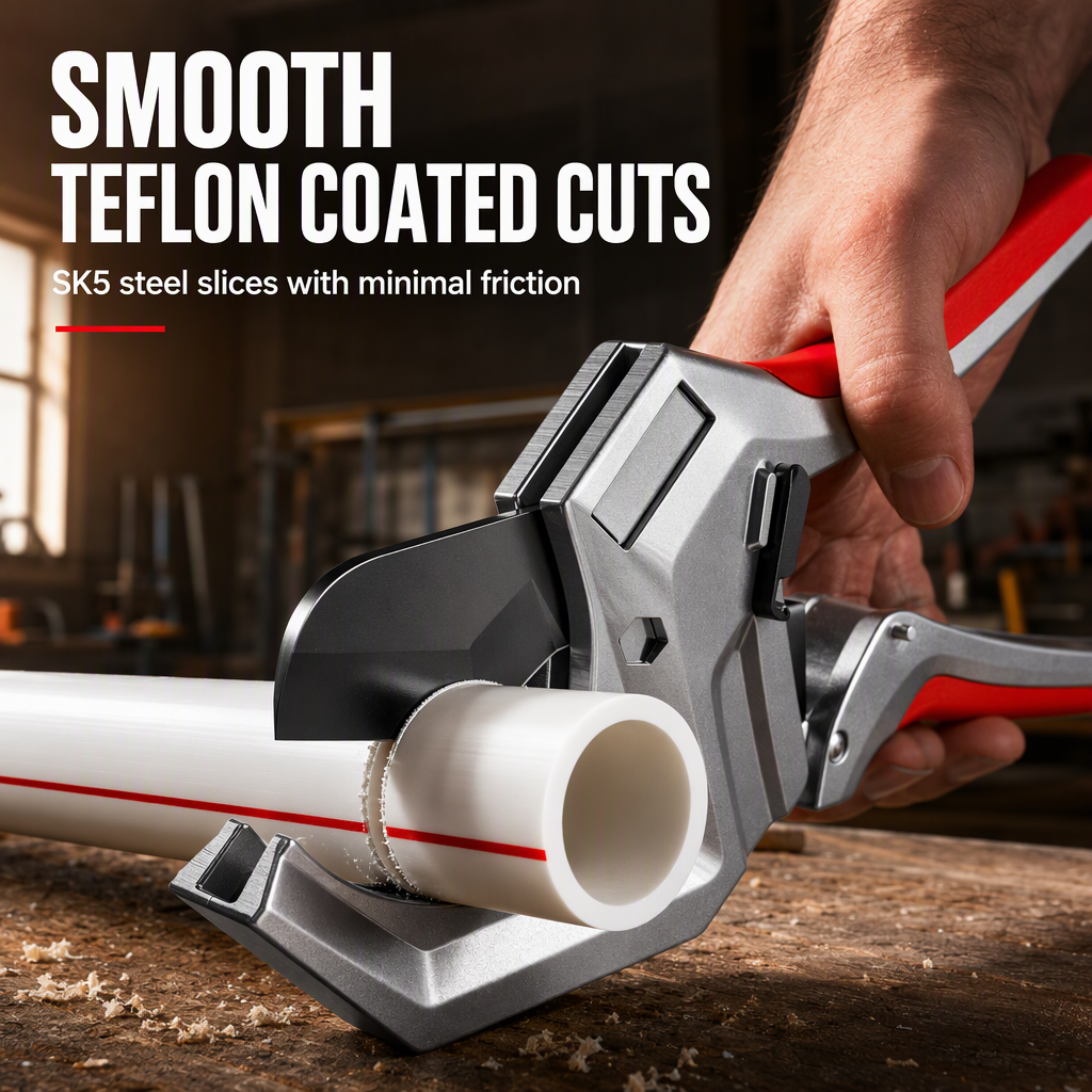 Heavy Duty PPR and PVC Pipe Cutter with SK5 Teflon Blade Labor Saving Hand Cutting Tool for Plastic Water Pipes