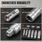 9 Piece Flare Nut Socket Set Slotted Oxygen Sensor Wrench and Diesel Injector Line Socket Auto Repair Tool Kit with Storage Case