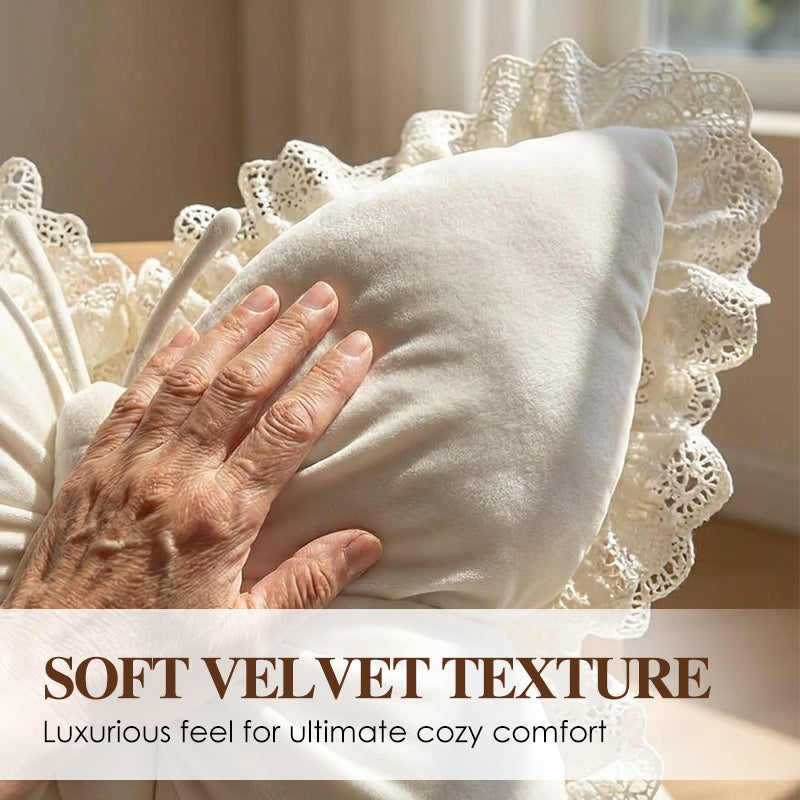 Elegant Butterfly-Shaped Throw Pillow with Lace Trim