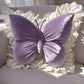 Elegant Butterfly-Shaped Throw Pillow with Lace Trim