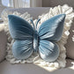 Elegant Butterfly-Shaped Throw Pillow with Lace Trim