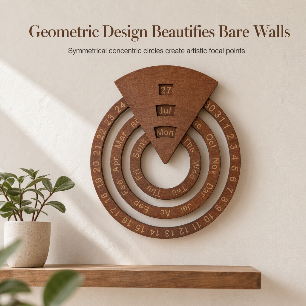 🎁2026 New Arrivals 50% OFF💥Circular Wooden Rotating Perpetual Calendar – Artistic, Interactive, Timeless ✨
