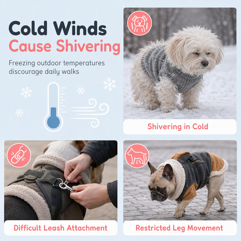 🐾 LIMITED-TIME 50% OFF! 🧶 Fleece Lined Pet Cartoon Vest – Warm, Leash Ring, Soft ✨
