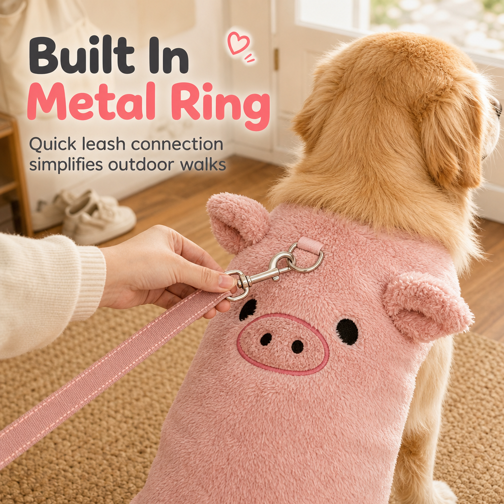 🐾 LIMITED-TIME 50% OFF! 🧶 Fleece Lined Pet Cartoon Vest – Warm, Leash Ring, Soft ✨
