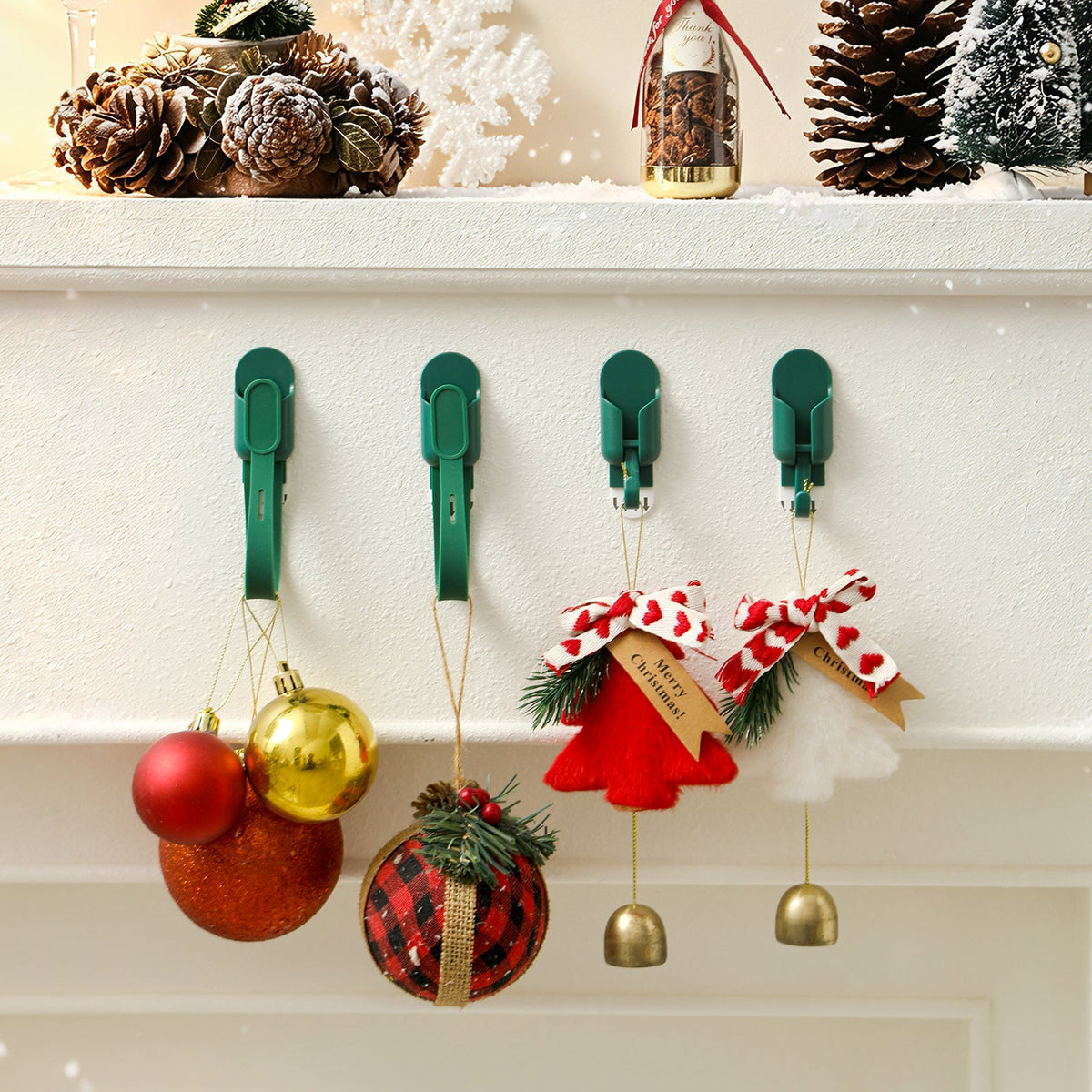 Silicone Christmas Wreath Ties and Hooks