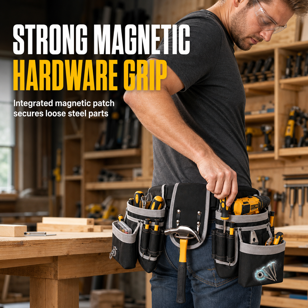 👷 50% OFF! 🛠️ Adjustable Tool Waist Bag – Multi-pocket & hands-free carry ✨