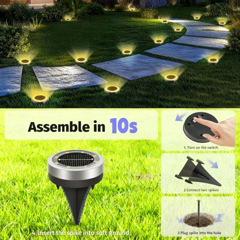 Outdoor Garden Solar Ground Light (4 Pack)