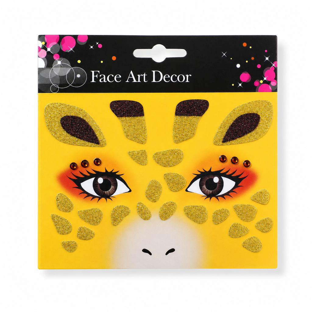 Christmas Holiday Temporary Face Tattoo Stickers for Festive Animal Makeup Decoration Featuring Deer Leopard Print Cat and Fox Designs