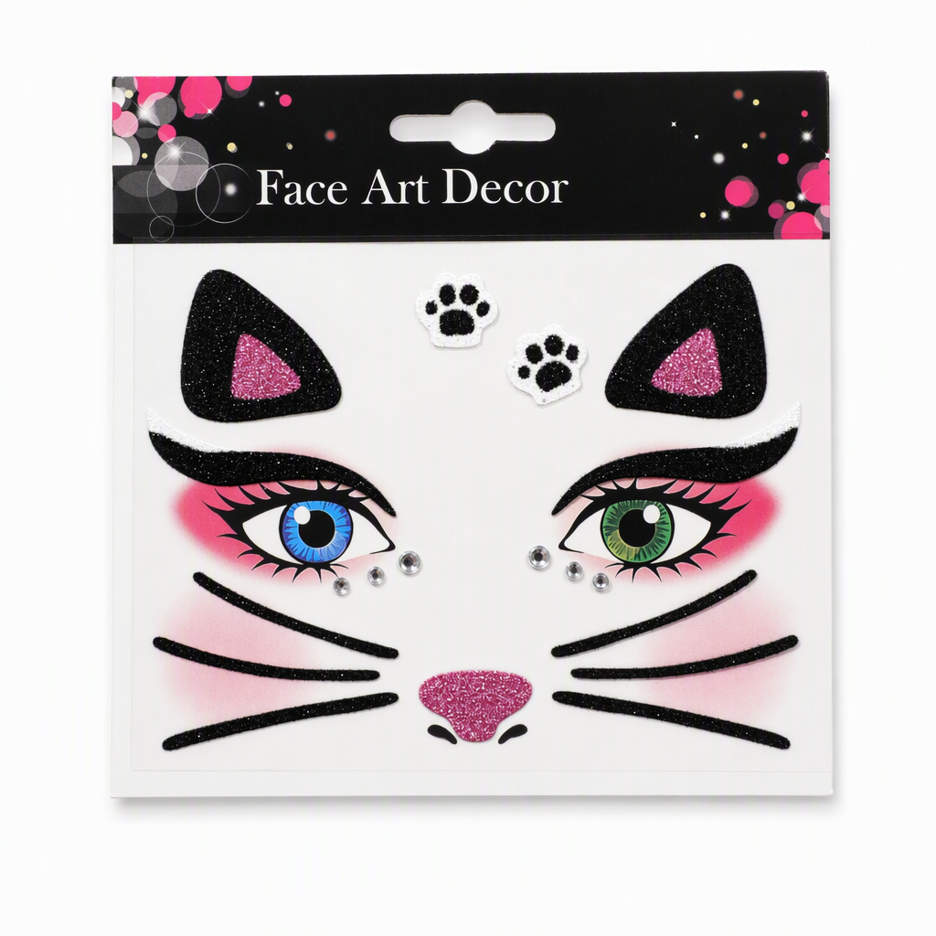 Christmas Holiday Temporary Face Tattoo Stickers for Festive Animal Makeup Decoration Featuring Deer Leopard Print Cat and Fox Designs