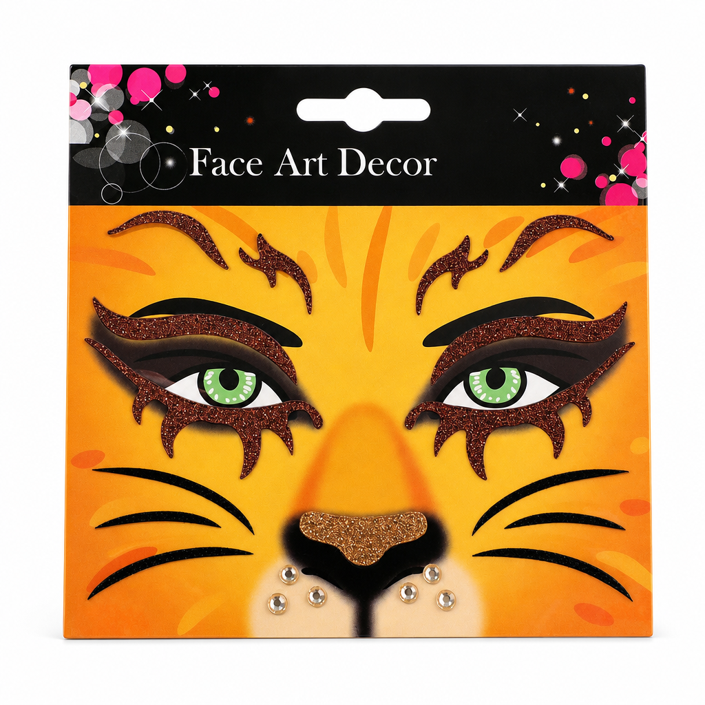 Christmas Holiday Temporary Face Tattoo Stickers for Festive Animal Makeup Decoration Featuring Deer Leopard Print Cat and Fox Designs