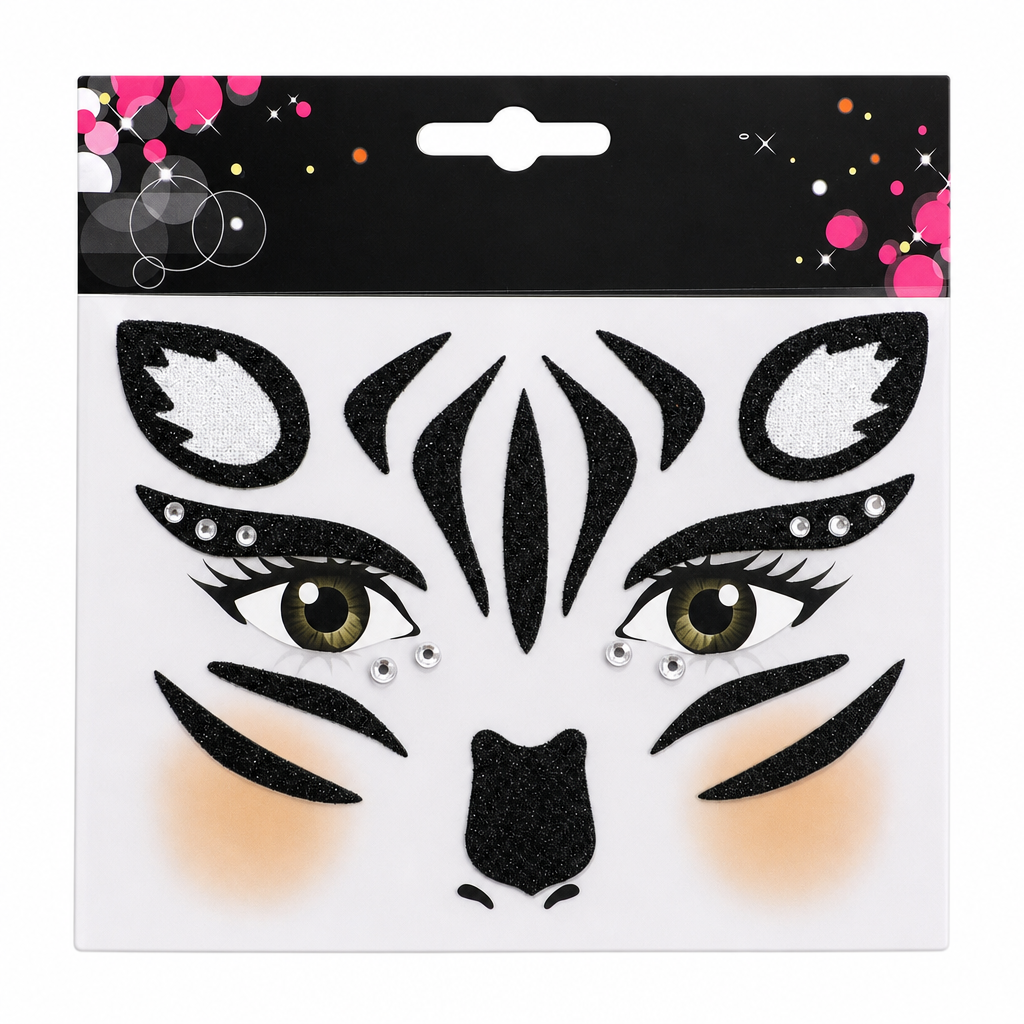 Christmas Holiday Temporary Face Tattoo Stickers for Festive Animal Makeup Decoration Featuring Deer Leopard Print Cat and Fox Designs