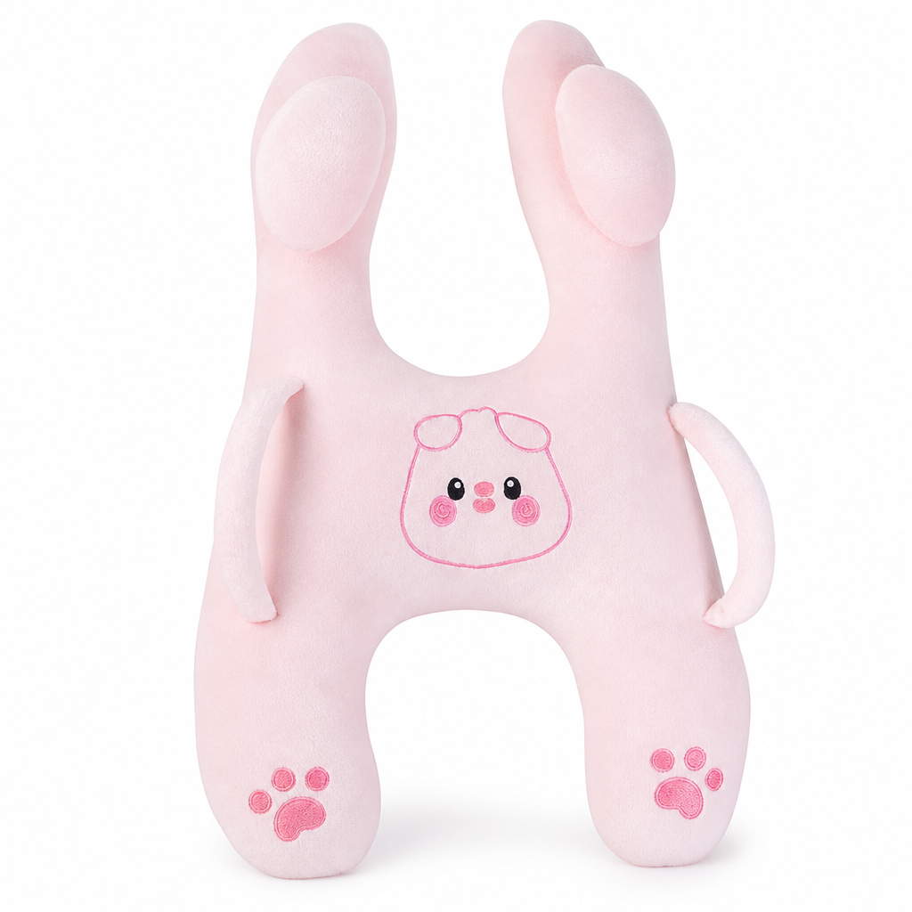 Cartoon Animal Car Sleeping Pillow for Kids and Adults Back Seat Travel Hug Cushion and Seat Belt Neck Protector for Long Distance Rides